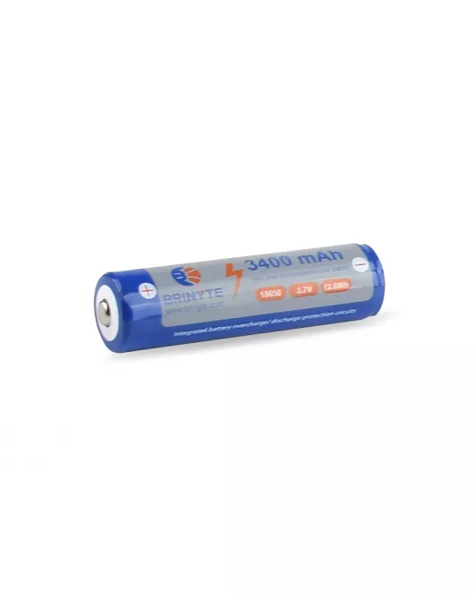 Brinyte 18650 3400mAh Protected Rechargeable Lithium (Li-ion) Button Top Battery