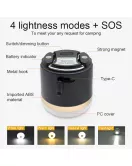 M1 Multifunctional LED Rechargeable Camping Light 7200mAh Li-Polymer Battery Bank 660 Lumens (Black)