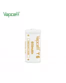 Vapcell 16340 T6 650mah 6A Rechargeable Button Top INR Battery