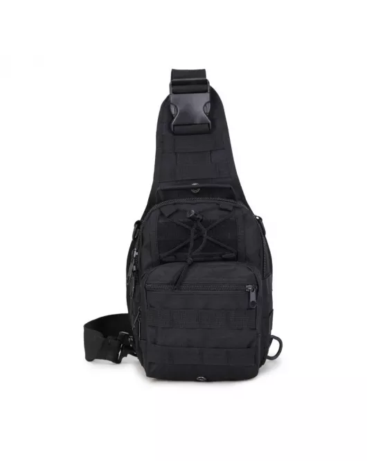 EDC Shoulder Chest Backpack Single Shoulder Strap (Black)